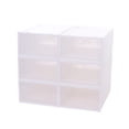 thumbnail image 1 of 6PCS Stackable Shoes Box Thickened Transparent Shoes Storage Case Plastic Shoe Container for Women (White), 1 of 8