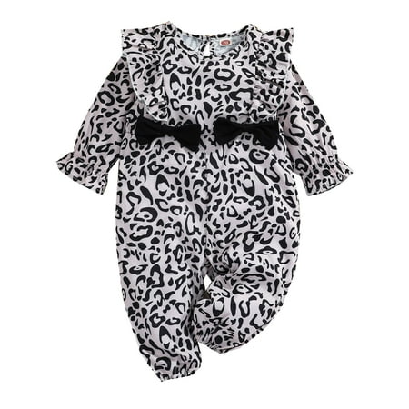 

Toddler Girls Bodysuit Leopard Printed Long Sleeve Kids Children Cartoon Fashion Outwear Streetwear Spring Summer Rompers Jumpsuits