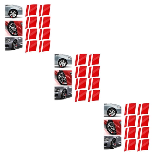 maskred 8x Red Durable Reflective Wheel Rim Decal Stripes For Car Tire Customization Weather-resistant 3Set