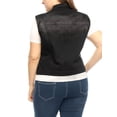 thumbnail image 4 of Women Plus Size Chest Pockets Single Breasted Denim Vest Black 2X, 4 of 4