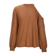 thumbnail image 4 of gakvbuo Sweaters For Women Fall Fashion 2022 Pullover Sweatshirts Women Casual Long Sleeve Loose Solid Round Neck Medium And Long Tops Sweatshirts Women Blouse, 4 of 6
