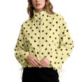 thumbnail image 5 of Sewkxo Colorful world Womens Polka Dot Jacket Drawstring Hem Button Front Cropped Lightweight Jacket Relaxed fit Coat with Pockets,Yellow L, 5 of 6