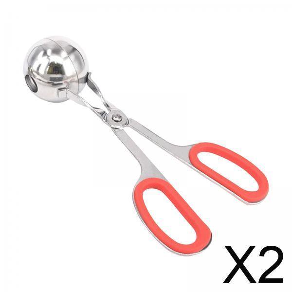 2xMeatball Maker Ice Cream Meatball Dispensador Herramienta Para El Hogar Camping Hotel Rojo