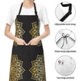 thumbnail image 4 of Kdxio Gold Mandala Apron with Pockets Adjustable Kitchen Aprons for Men Women Waterproof Aprons for Cooking,Drawing,Crafting, Baking Household Cleaning, 4 of 5