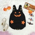 thumbnail image 2 of qiiinnHk Baby Boy Girl Halloween Outfit Sweater Romper Pumpkin Ghost Knitted Romper Suspender Jumpsuit Baby Halloween Clothes 9-12 Months,Black, 2 of 5