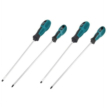 NEW 4 Packs 12 Inches Long Slotted and Screwdriver Flat Blade Magnetic with Rubber Handle