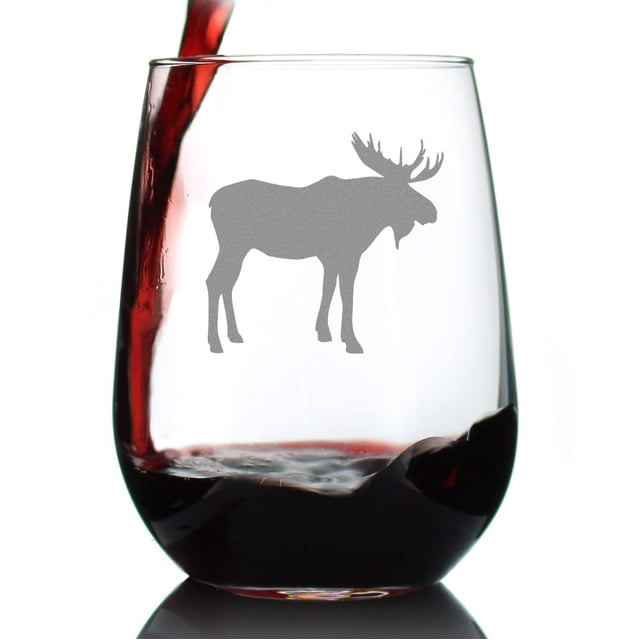 Vaso de Vino sin Tallo Bevvee con Silueta de Alce 500 mL