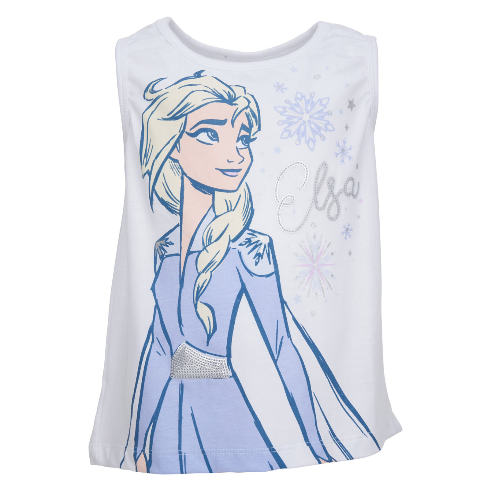 Disney Frozen Elsa Toddler Girls T-Shirt and French Terry Shorts Outfit Set White 2T - image 2 of 5