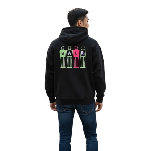 Sudadera Hoodie BALR The Wall Box Fit Jet Black