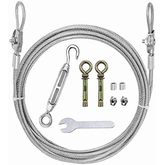 10Ft Heavy Clotheslines,Outdoors 304 Stainless Steel Clothes Line,Heavy Duty Cable Wire Rope with Retractable System，Windproof Clothes Rope for Outdoor/Indoor/Home/Drying/Curtain Hanging