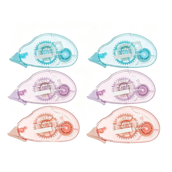 Glue Tape for Scrapbooking, 6 Pack Double Sided Adhesive Tape Runners, 32.8Ft x 0.31In Photo Safe Craft Tapes, Acid Free for Scrapbooking Supplies, Easter Basket Stuffers for Kids DIY