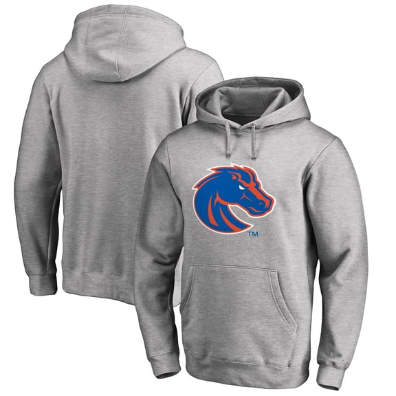 Men's Ash Boise State Broncos Primary Team Logo Pullover Hoodie