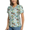 thumbnail image 5 of Yiaed Cartoon Car Racing Print Women's T Shirt V-Neck Short Sleeve Shirt Casual Breathable Tee Summer Tops-X-Large, 5 of 5