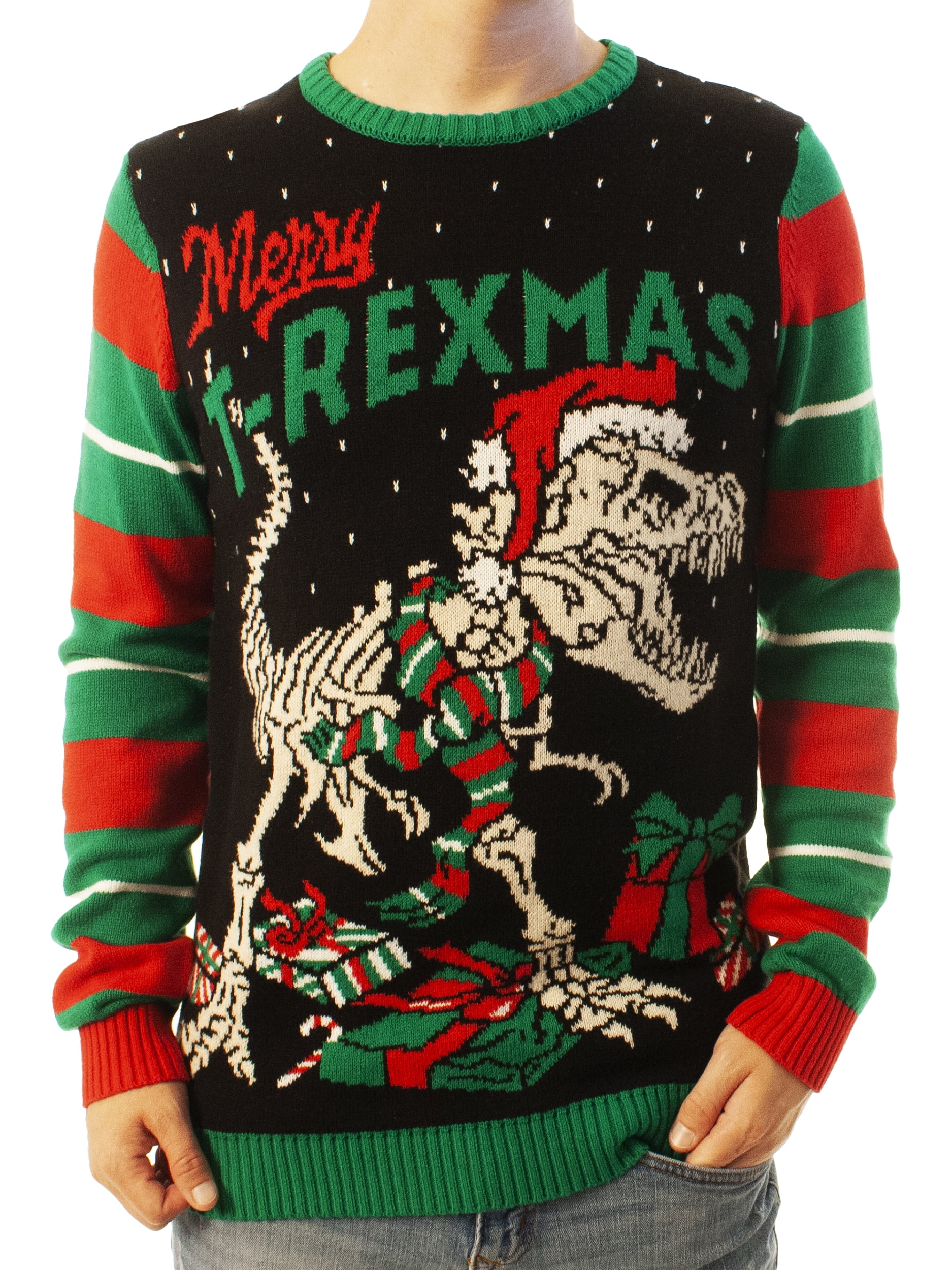 Ugly Christmas Party Sweater Unisex Men's Merry T- Rexmas Skeleton  Knitted-L - Walmart.com