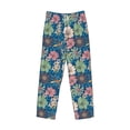 thumbnail image 6 of Uemuo Colorful Flowers Pattern Men's Wide Leg Palazzo Lounge Pants with Pockets Light Weight Loose Comfy Casual Pajama Pants-X-Large, 6 of 9