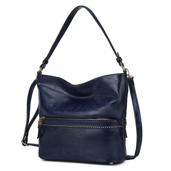 MKF Collection Sierra Women’s Vegan Leather Shoulder Bag by Mia K - Navy Blue