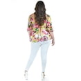 thumbnail image 3 of Blusa floreada de chiffon Roman Fashion Tallas Extras 1826 Lima flores verde lima 42, 3 of 6