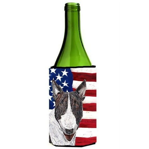 Bull Terrier Usa American Flag Wine bottle sleeve Hugger
