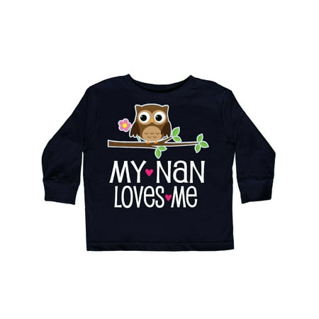 

Inktastic My Nan Loves Me Owl Gift Toddler Toddler Girl Long Sleeve T-Shirt