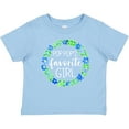 thumbnail image 3 of Inktastic Pop Pop's Favorite Girl Blue Flowers Wreath Girls Baby T-Shirt, 3 of 5