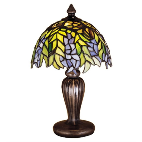 30590 Meyda 13"H Tiffany Honey Locust Mini Lamp