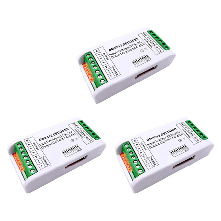 Spamietz Lot 4 Décodeurs DMX 4 Canaux RGBW 16A - Contrôleur Bande LED DC9-24V Variateur