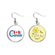 thumbnail image 1 of Canadá bandera nacional Azul patron Pendiente Sol Flor Pendiente Joyas Moda Unbranded M, 1 of 3