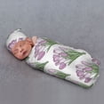 Haiem Baby Girl Newborn Receiving Blanket with Matching Headband and