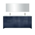 thumbnail image 3 of Lafarre 80 in W Navy Blue Double Vanity, White Quartz Top, Chrome Faucet Set & 70" Mirror, 3 of 9
