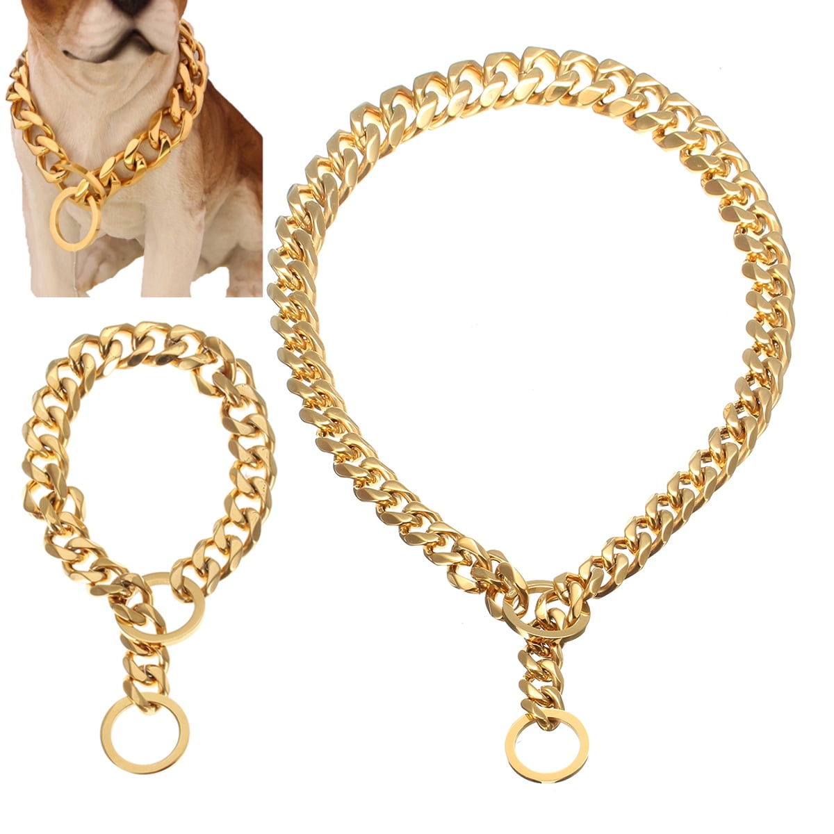 17mm Stianless Steel Dog Puppy Necklace Choke Chain Training Collar
