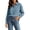 Blue women collared button down shirt a1, variant on Tusihei Women's Collared Long Sleeve Button Down Shirt Work Top with Pocket Casual Solid Blouse Fall Spring Office Tunic Tee, Black L