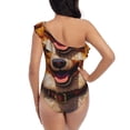 thumbnail image 5 of Picia Artistic Sunflower Corgi Pattern Women's One Piece Swimsuits,One Shoulder Swimwear Asymmetric ,Ruffle Monokinis Bathing Suits,High Waisted Flattering Bathing Suits-Small, 5 of 8