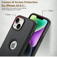 thumbnail image 4 of AIOVETEAB for iPhone 13 Case & iPhone 14 Case with Stand, Metal Kickstand, Premium Leather TPU Hybrid Case Cover for iPhone 13/14,Black, 4 of 7