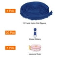 thumbnail image 3 of Uxcell #5 10 Yards Bulk Nylon Coil Zippers por yardas con 20 piezas de deslizadores de cremallera y regla para costura a medida, azul, 3 of 6
