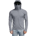 thumbnail image 6 of JOANKDMI Sun Protection Hoodies for Men Long Sleeve UV Shirt with Face Mask and Thumb Holes Lightweight Zip Up Cooling Athletic Jacket for Fishing Hiking Outdoor, 6 of 6