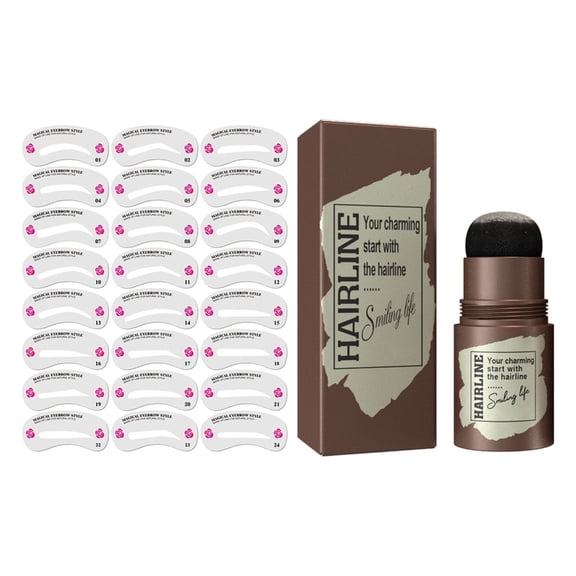 -Eyebrow Stamps Kit 24pcs Blonde Stencils Natural Brow Shaping Tools For Women