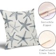 thumbnail image 3 of Grey Blue Starfish Pillow Covers 18X18 Inch Set of 2 Beach Ocean Coastal Decorative Square Pillow Cases Summer Nautical Cotton Linen Gray Cushion Case Home Decor for Sofa Couch Bedroom Outdoor, 3 of 6