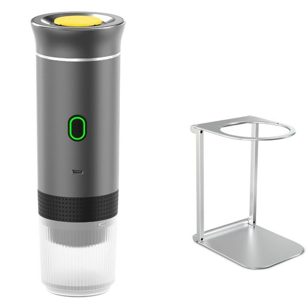 Cafetera Expreso Portátil con Soporte 2 en 1, Autocalentable, USB-C, Ideal para Viajes en Autocaravana, Senderismo y Oficina.