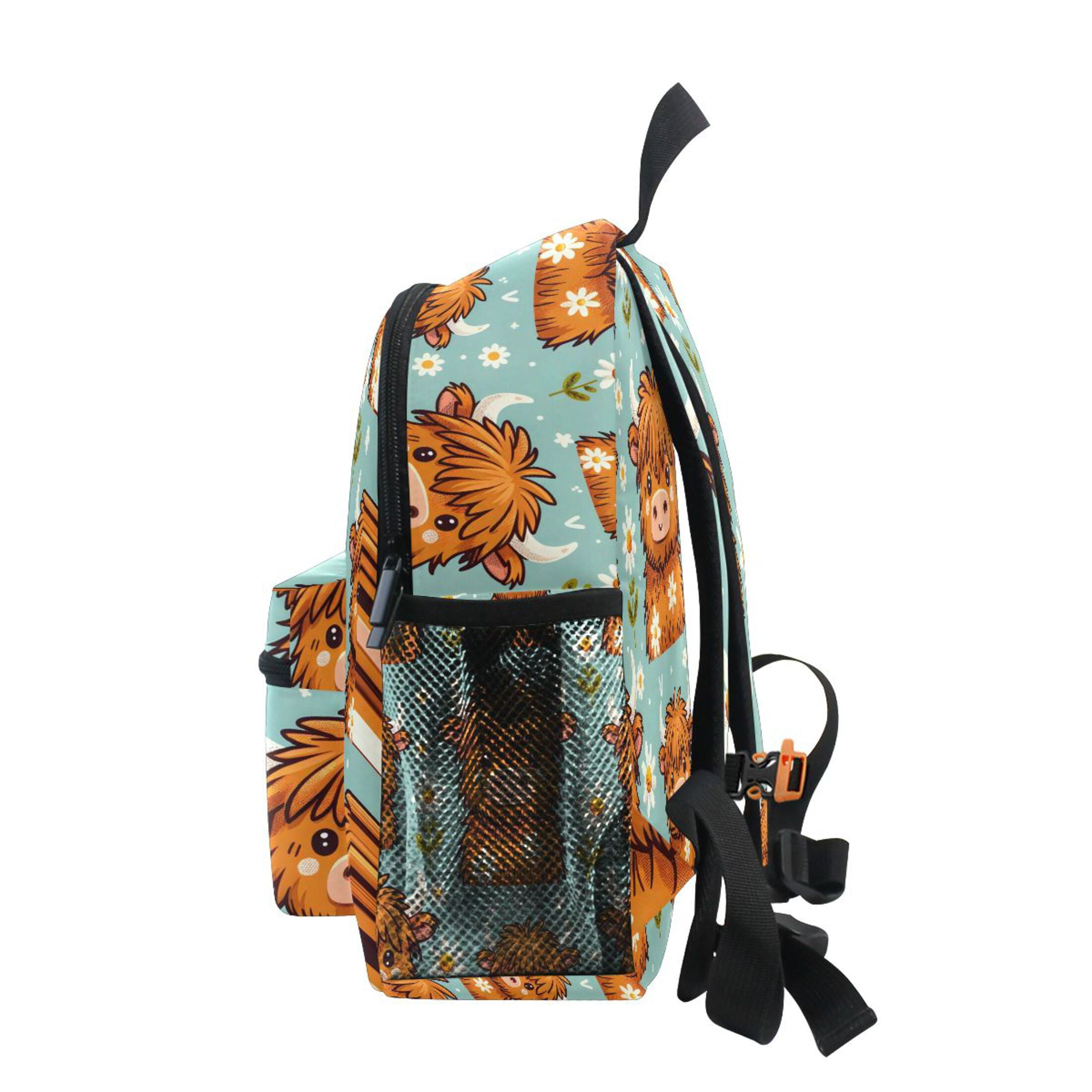 ALAZA Cute Cow with Daisy School Backpack Small Bookbag Mini Bags