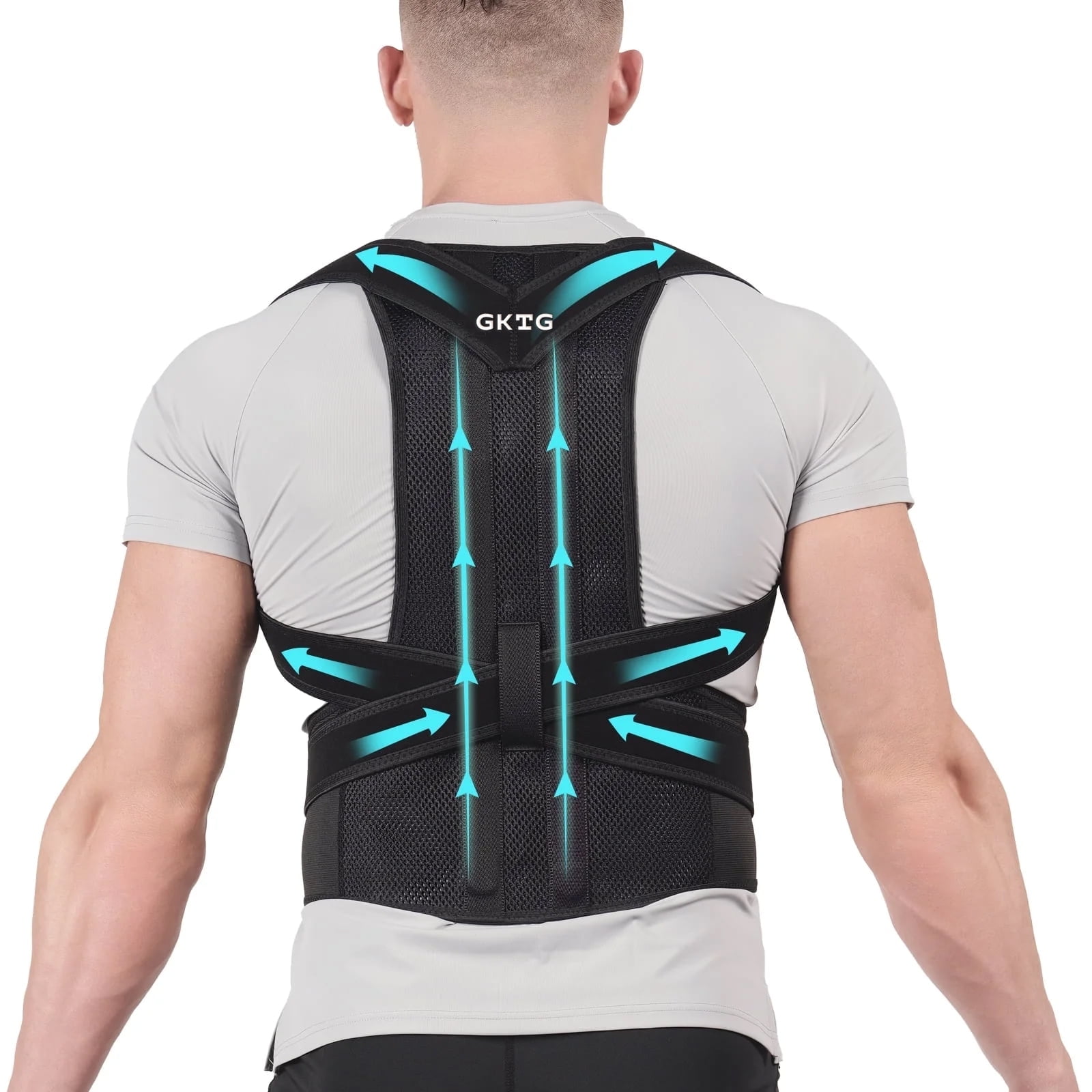 Back Brace Posture Corrector for Men and Women,Pukitry Adjustable Posture Back Brace Straightener Shoulder Upright Support Trainer for Body Correction and Neck Pain Relief (Large)