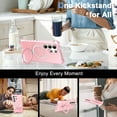 thumbnail image 3 of ELEHOLD Case for Samsung Galaxy S24 Ultra, Shockproof Magnetic Matte Phone Case with Ring Stand,Pink, 3 of 6