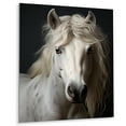 thumbnail image 2 of Designart "Subdued Tones White Horse" Animals Metal Wall Art, 2 of 5