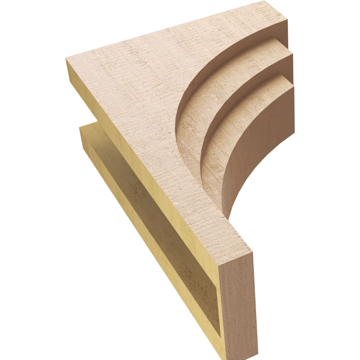 8"W x 16"D x 24"H Classic Rockford Rough Cedar Woodgrain TimberThane Corbel, Primed Tan