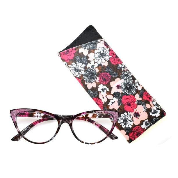 Download Multi Floral Cat Eye Reading Glasses R227 Pink/Wine Power+ ...