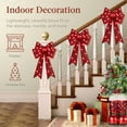 thumbnail image 4 of Best Choice Products Set of 3 Pre-Lit Christmas Bows, Indoor/Outdoor LED Holiday Decor w/ 8 Light Functions - Plaid, 4 of 7