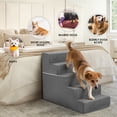 thumbnail image 2 of JIOABL 5-Step 23″ Dog Stairs, Right-Angle Design, High-Density Foam, Machine Washable Cover for Beds, Sofas, Cars, Indoor & Outdoor, 2 of 7