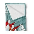 thumbnail image 2 of Bowling Party Soft Flannel Fleece Throw Blanket, Retro Comic Cartoon Ball Crash Image Pop Art Stars Aim Party Game Design, Cozy Plush for Indoor and Outdoor Use, 50" x 60", Multicolor, by Ambesonne, 2 of 5