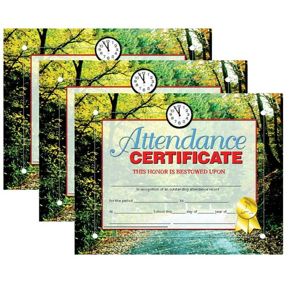 Hayes Publishing Attendance Certificate, 30 Per Pack, 3 Packs