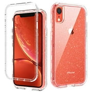 DOMAVER iPhone XR Cases, iPhone XR Case Three Layer Heavy Duty Hybrid Hard PC Flexible TPU Bumper Shockproof Clear iPhone XR Phone Case Protective 10 XR iPhone Case Cover with Glitter Bling Design