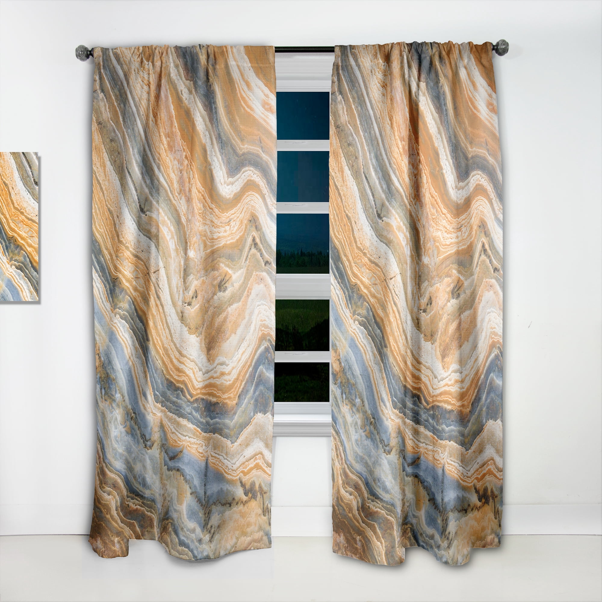 Designart 'Geode Marbled IV' Traditional Curtain Panel